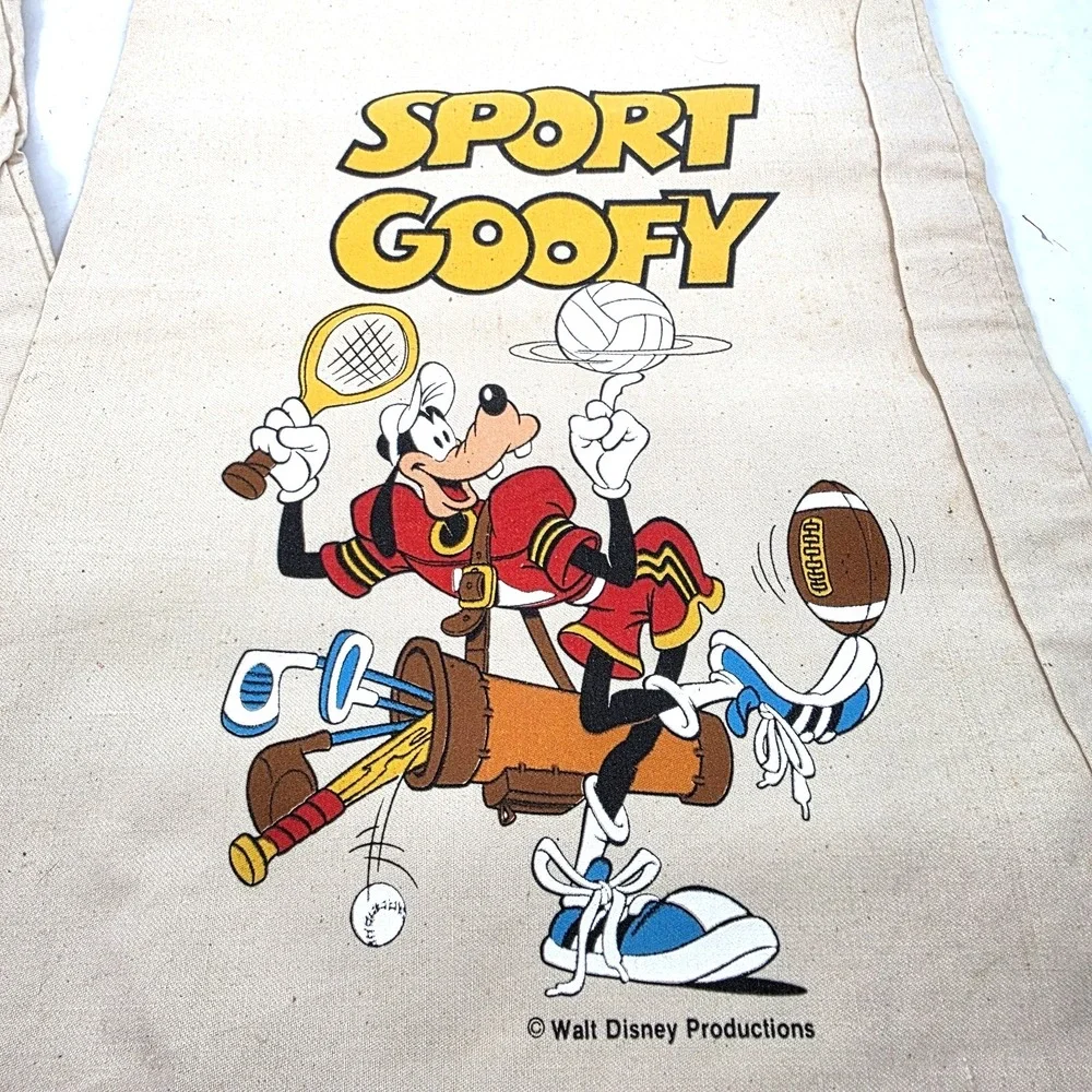Vintage Sporty Goofy Set of 2 Canvas Bag With Drawstring Walt Disney 12
